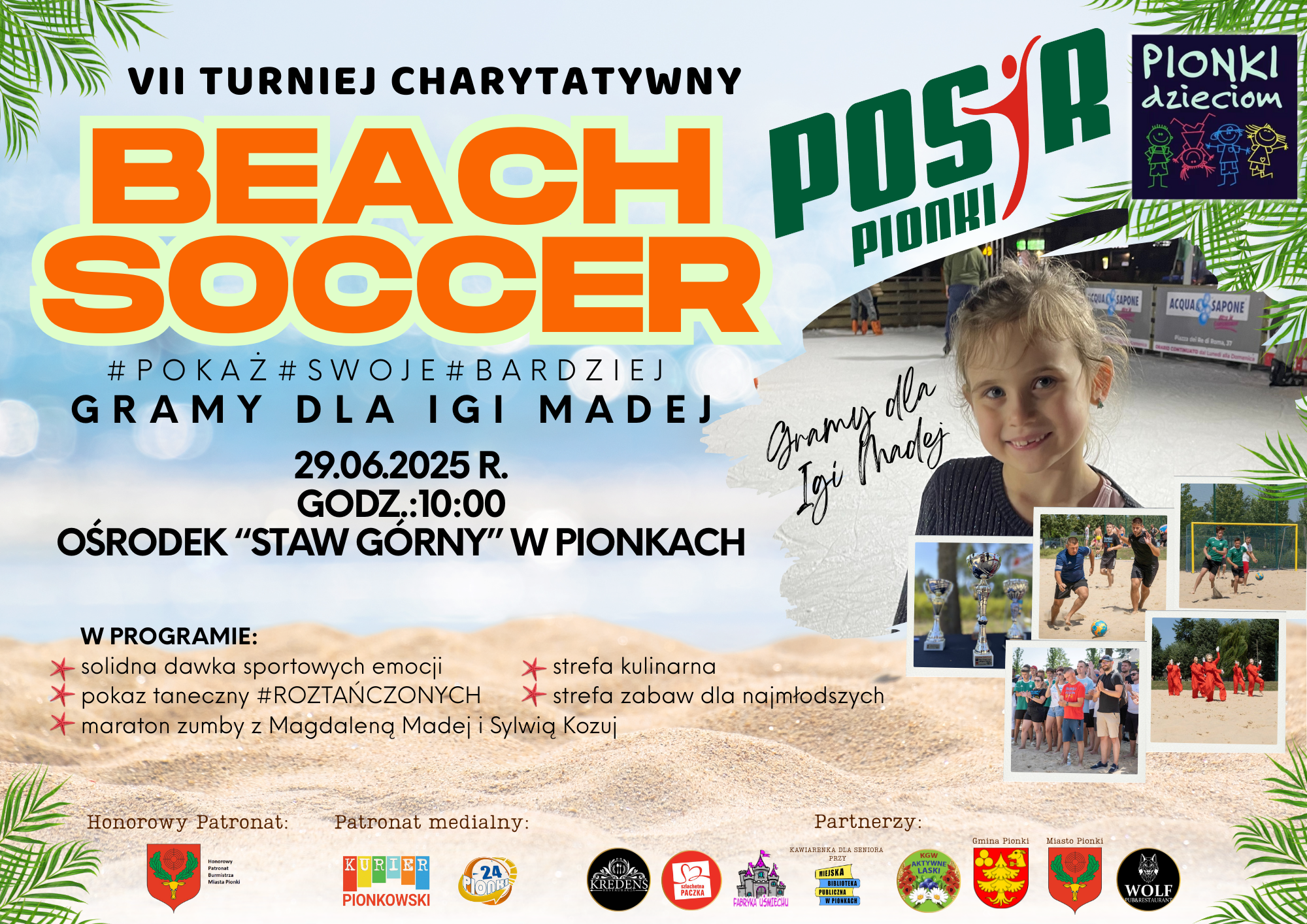 PLAKAT INFORMUJĄCY O BEACH SOCCERZE